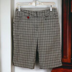 Sport Haley Black and White Plaid Bermuda Shorts Size 4